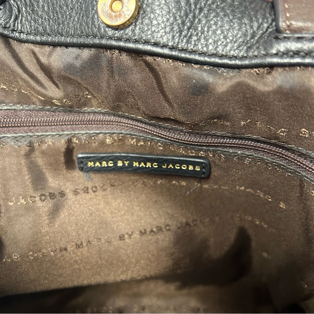 Marc By Marc Jacobs‎ Pebble Leather Tote Bag Purse Brown Black - Picture 14 of 16